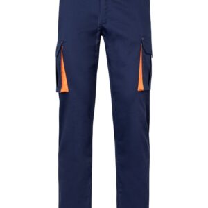 Pantalón stretch bicolor multibolsillos