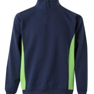 Sudadera bicolor con media cremallera