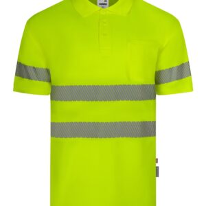 Polo poliéster reciclado manga corta cinta segmentada