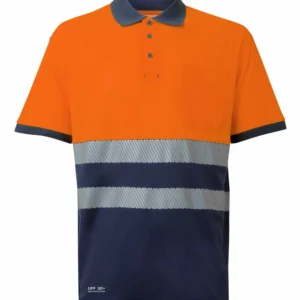 Polo algodón bicolor manga corta cinta segmentada