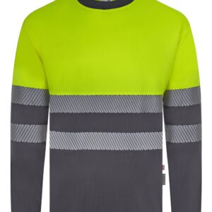 Camiseta poliéster reciclado bicolor manga larga cinta segmentada