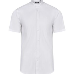 Camisa cuello tirilla stretch manga corta hombre