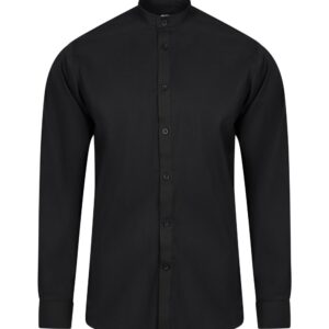Camisa cuello tirilla stretch manga larga hombre