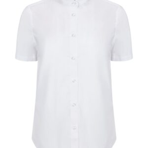 Camisa cuello tirilla stretch manga corta mujer